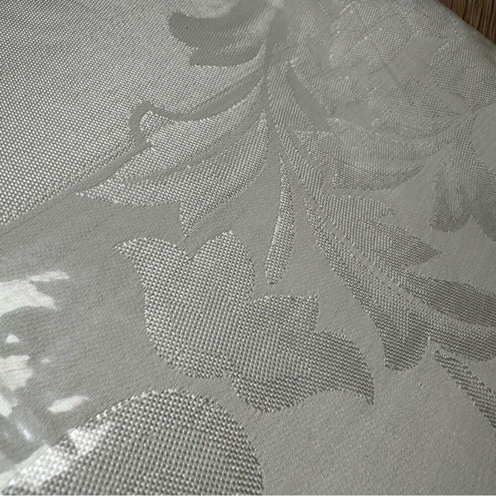 NOS NWT Vintage Home Studio Damask White Tablecloth - 62" by 84" Rectangular - Picture 3 of 7